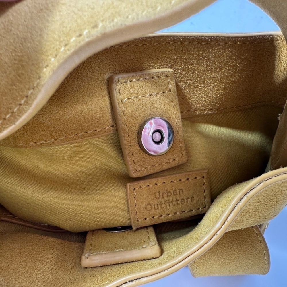 Urban Outfitters Mustard Suede Micro Bag With Straps Crossbody - Picture 12 of 12